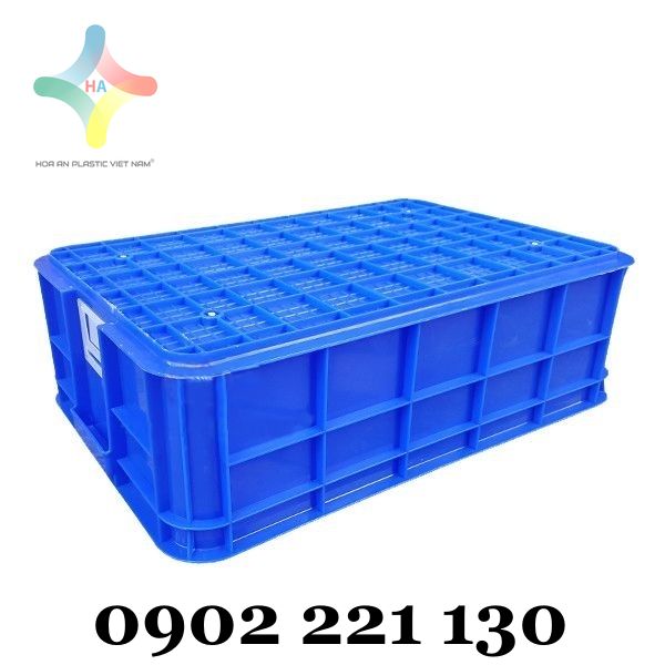 Thùng nhựa đặc (sóng nhựa bít) HS003 màu xanh dương