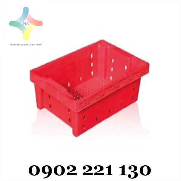 Thùng nhựa rỗng (sóng nhựa hở) HS033-SH màu đỏ chất lượng cao, giá rẻ